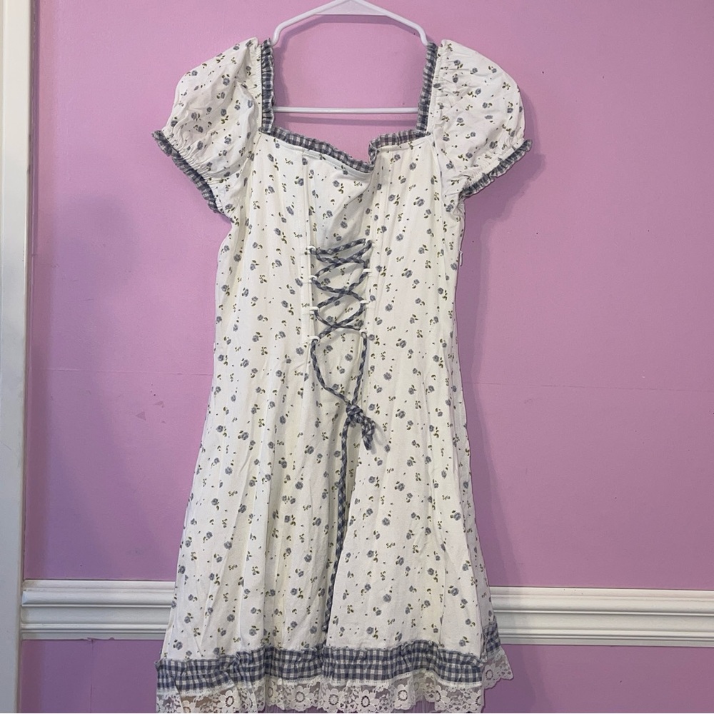 Lacemade babydoll dress fairycore cottage kawaii fairy floral Lolita - Picture 6 of 9